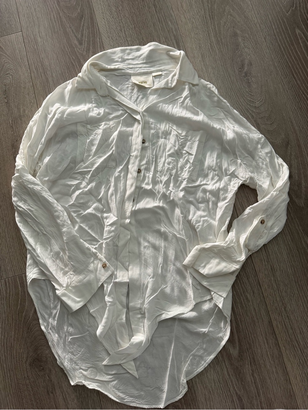 White Women’s Lightweight Button-Up Shirt
